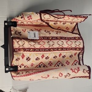 NWT Free People Boho multi combo skirt zippered back sz 8